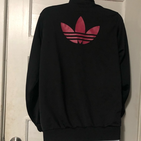 Adidas Big Kids Girls Trefoil Pink Black Track Jacket Sz XL 2012 - Picture 2 of 4
